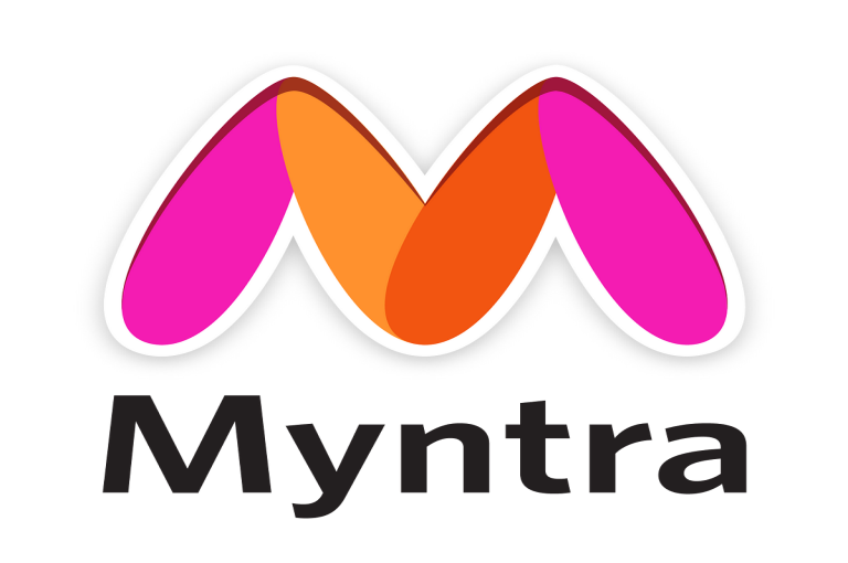 the logo for myntra