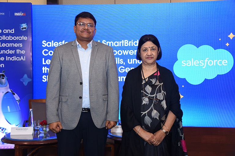 (L to R) Amarendar Katkam, Founder & CEO, SmartBridge_Arundhati_Bhattacharya_President_CEO_Salesforce_ (1)