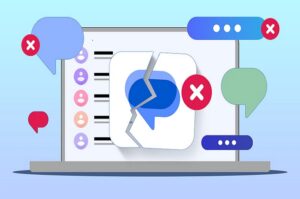 illustration-of-a-laptop-displaying-a-broken-google-messages-icon-on-the-web-interface-with-red-x-marks-over-chat-bubbles